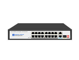 16 Ports 10/100M PoE+ Switch Unmanaged, With 2 Gigabit RJ45 and 1SFP Uplink