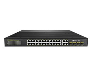 24 Port Industrial PoE Switch With 4 Gigabit RJ45/SFP Uplink