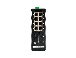 8 Ports Gigabit Managed Industrial PoE+ Switch With 2 Gigabit SFP Uplink