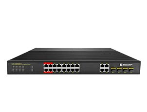 16 Ports Gigabit Industrial PoE++ Switch With 4 Gigabit RJ45/SFP Combo Uplink