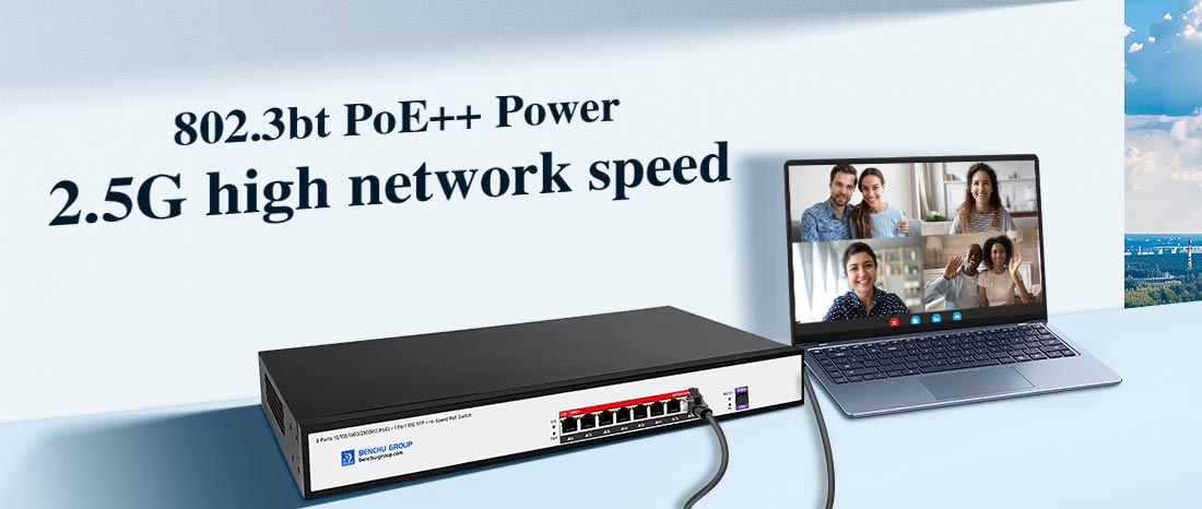 8 Ports PoE++ 2.5G PoE Switch