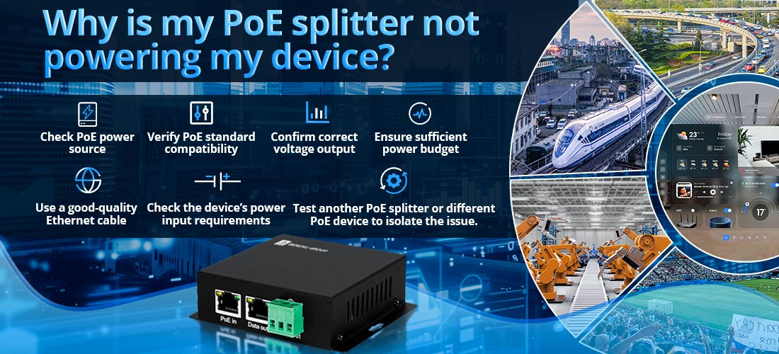 Why is my PoE splitter not powering my device?