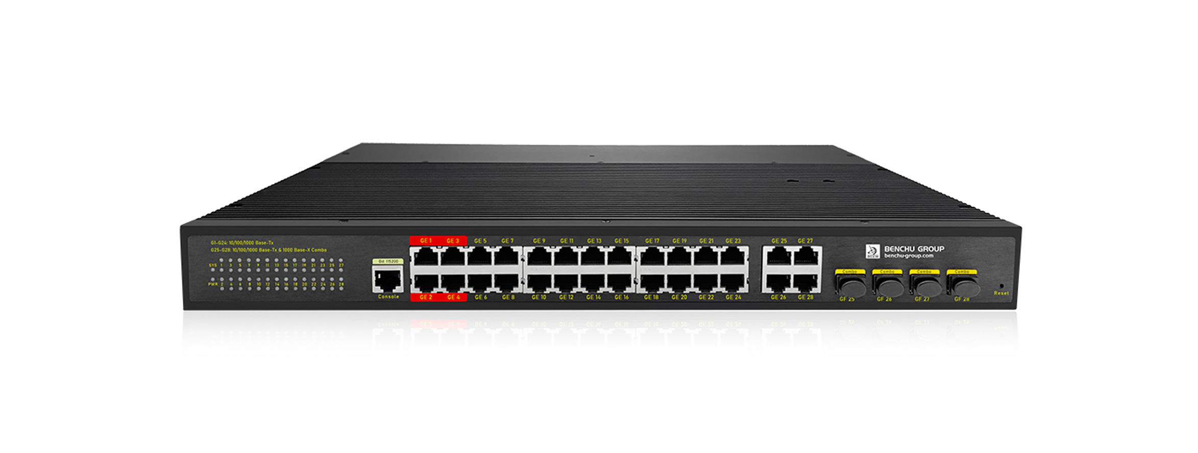 IES7521-24PGE4GC-4BT-AC 24 Port Heavy Industry Managed PoE++ Switch