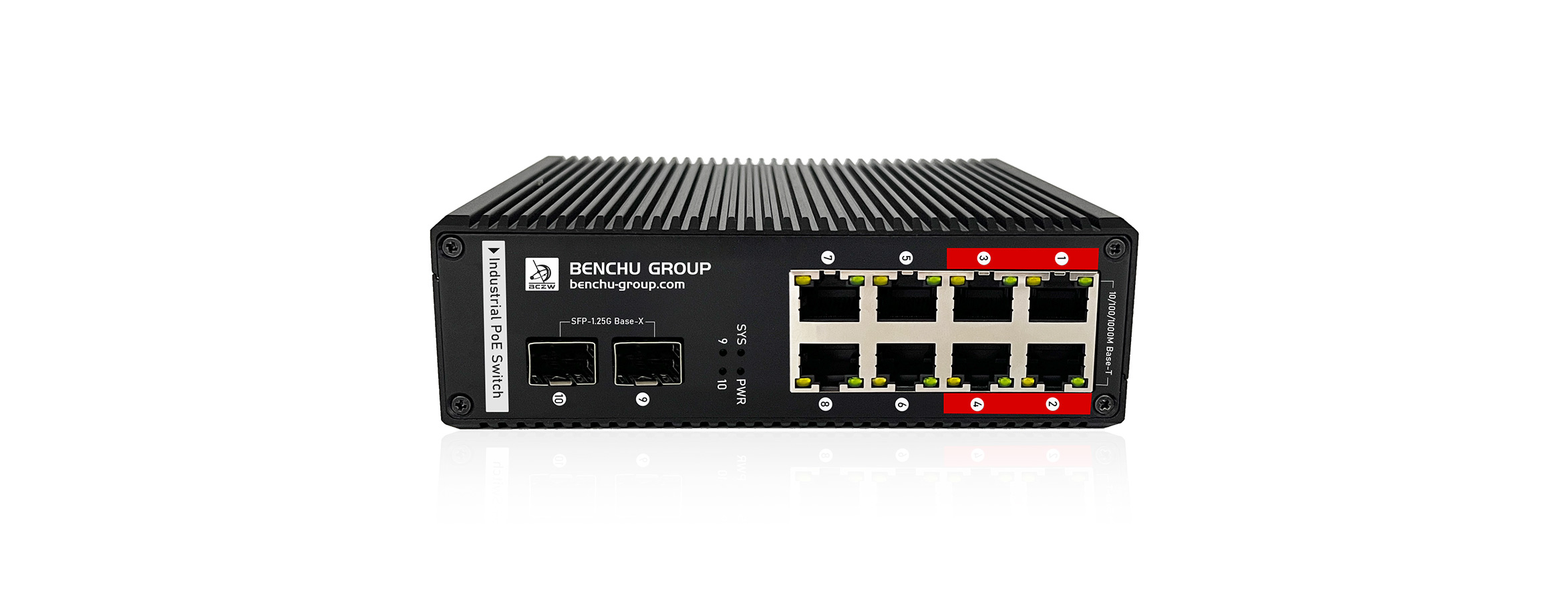 Managed 8-Port Gigabit DIN-Rail Industrial L3 PoE++ Switch with 2 SFP