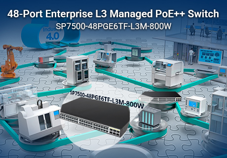 Optimisez vos déploiements IoT et de surveillance : commutateur PoE++ 48 ports avec alimentation 800 W et dorsale 10 Gb
