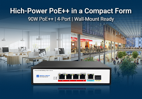 Présentation du SP5200-4PGE1GE1GF-4BT : un commutateur PoE++ compact et haute puissance pour les environnements réseau exigeants