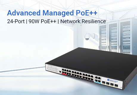 Switch PoE++ Gigabit administrable avancé à 24 ports fournissant 90 W par port et une résilience réseau améliorée