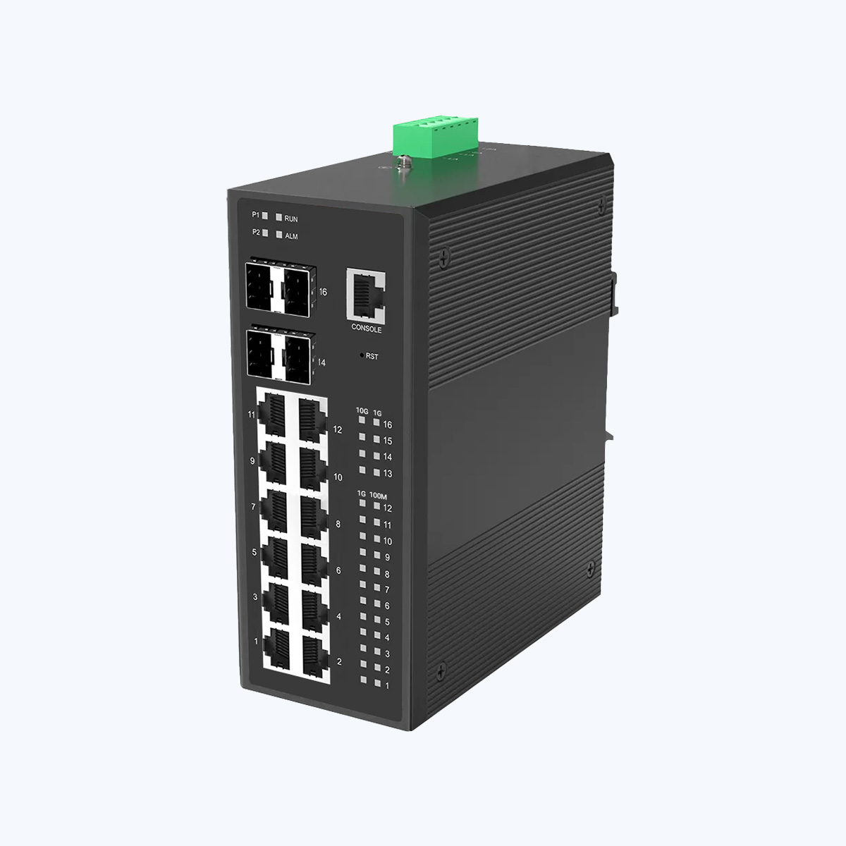 BENCHU TSNS7500-12GE4TF-L3M industrial switch with Gigabit Ethernet and 10G SFP+ uplinks